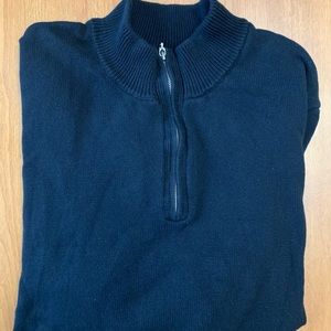 Quarter Zip Black Mens Sweater